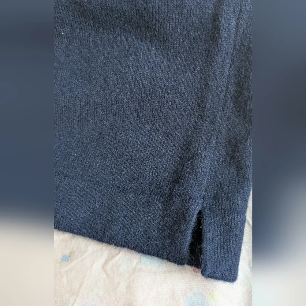 New Quince Women’s True Navy Mongolian Cashmere Straight Leg Pants Medium - Picture 5 of 7